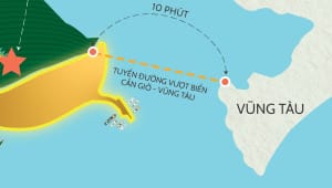 Minh hoạ tuyến đường vượt biển Cần Giờ Vũng Tàu