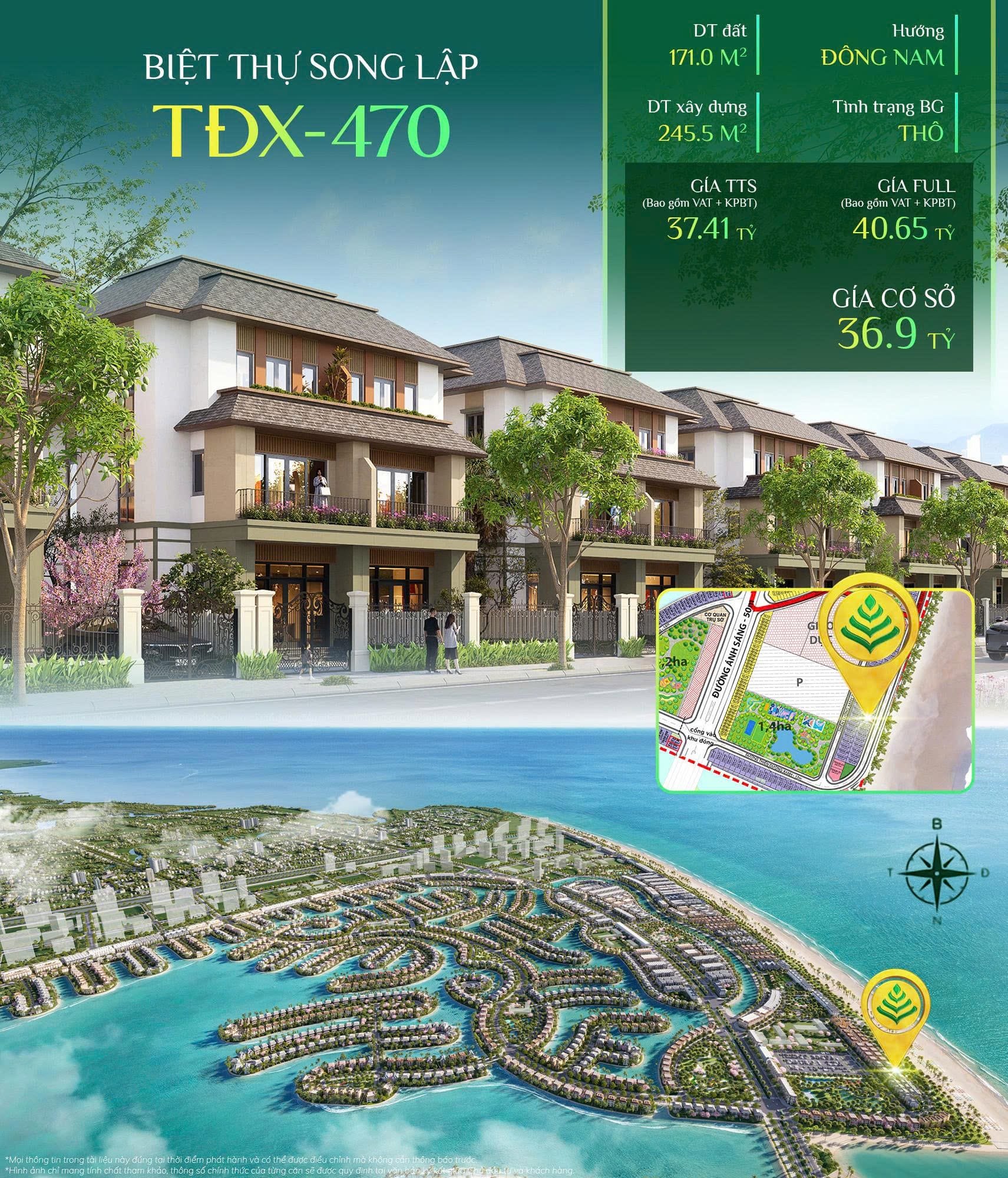 Chỉ căn TĐX 470 Vinhomes Green Paradise Cần Giờ