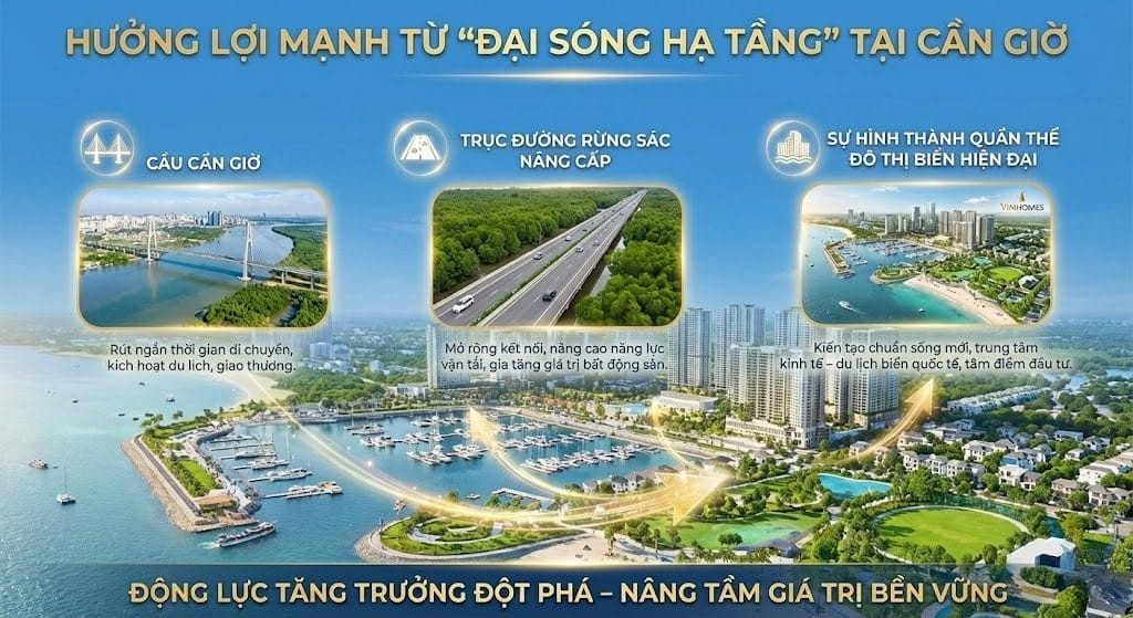 Hưởng lợi mạnh từ đại sóng hạ tầng tại Cần Giờ Hưởng lợi mạnh từ đại sóng hạ tầng tại Cần Giờ