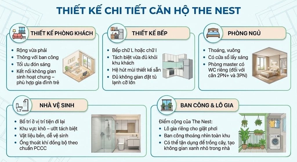 Thiết kế chi tiết căn hộ The Nest