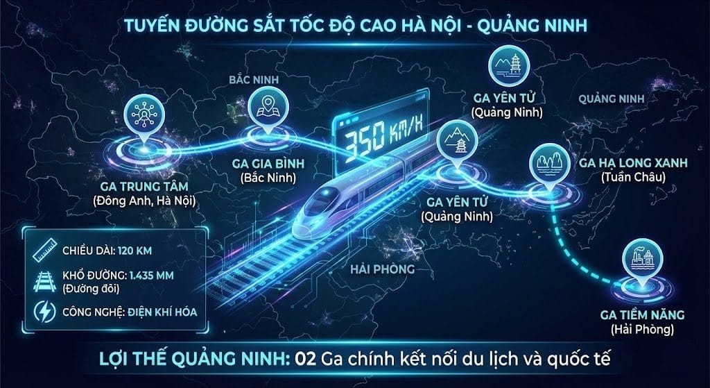 Tuyến đường sắt cao tốc Hà Nội Quảng Ninh VinSpeed
